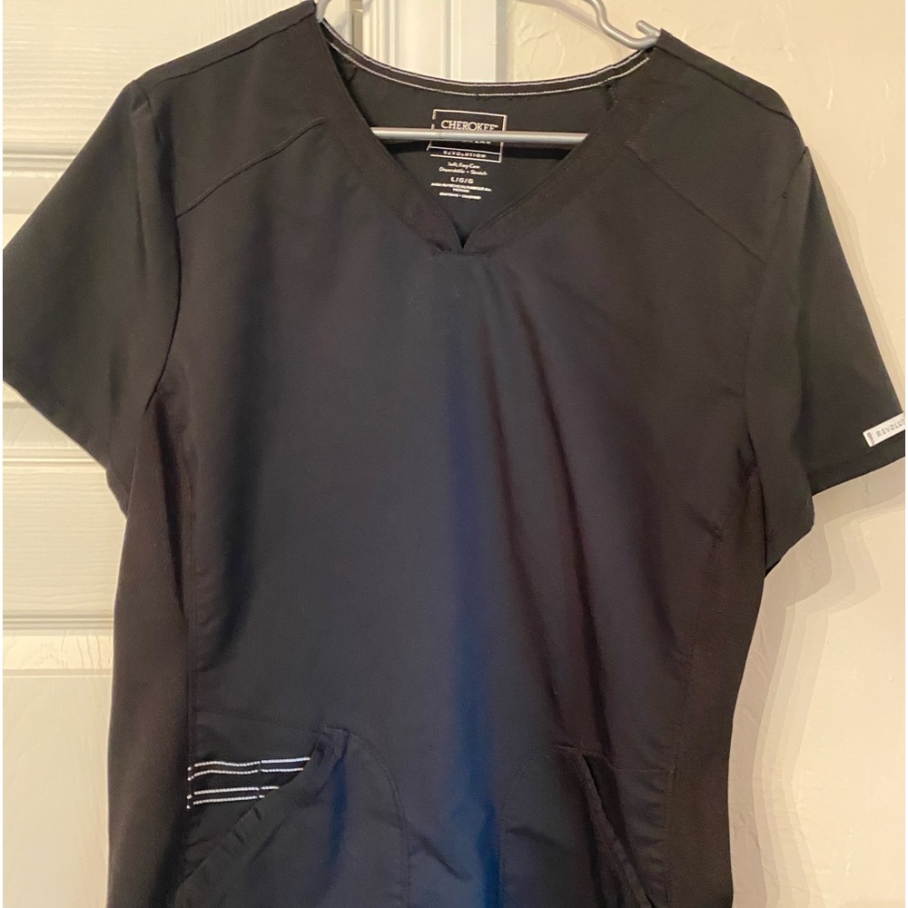 Women’s Scrubs~Cherokee Authentic work wear~ Top & Bottoms~ Lg/Med~ Black